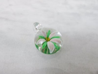 Small Implosion pendant & sterling silver chain, pink and green