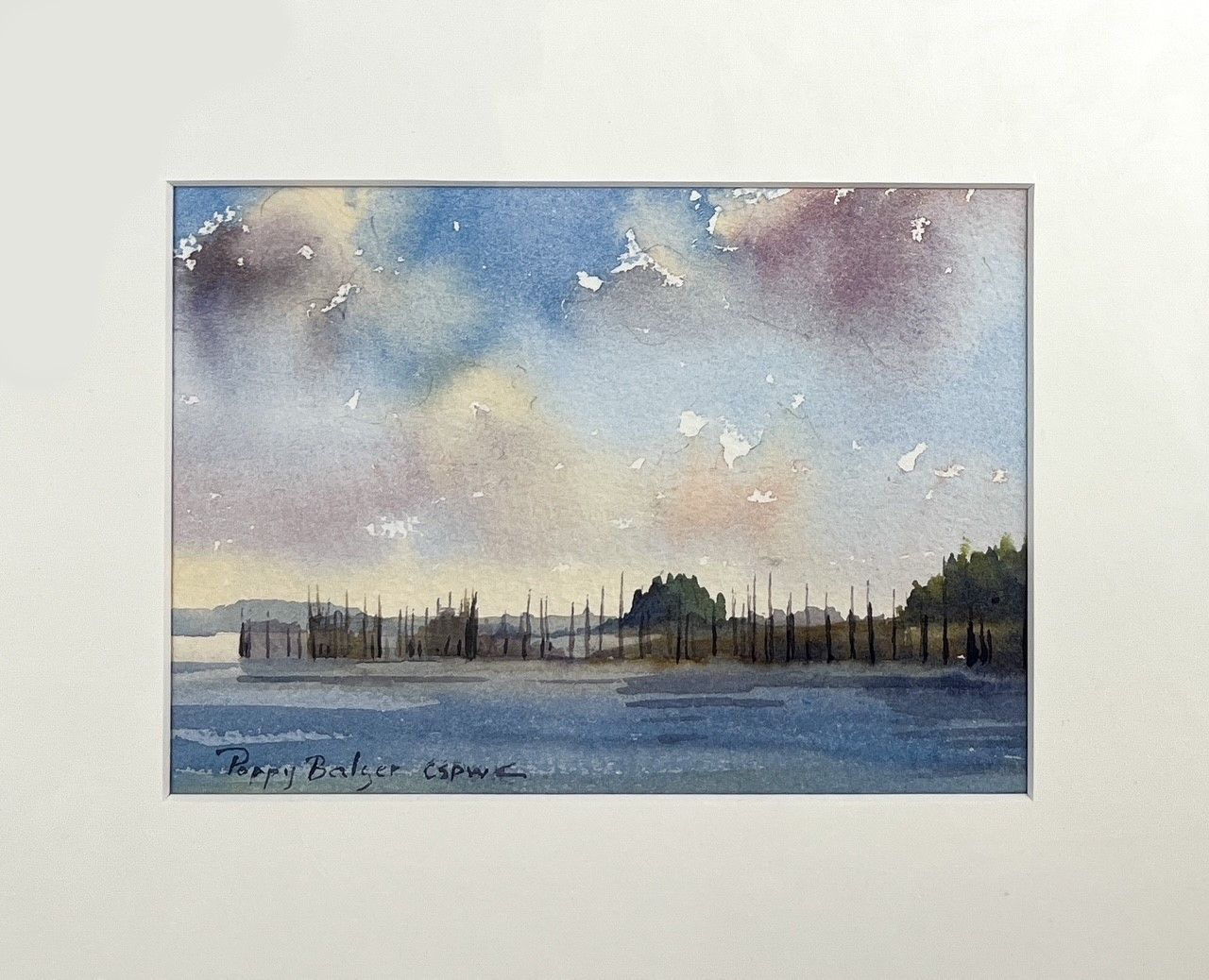Poppy Balser Saint John New Brunswick Canada Handworks Canadian Painting Watercolor Landscape Seascape &quot;Big Cove Weir Study&quot;