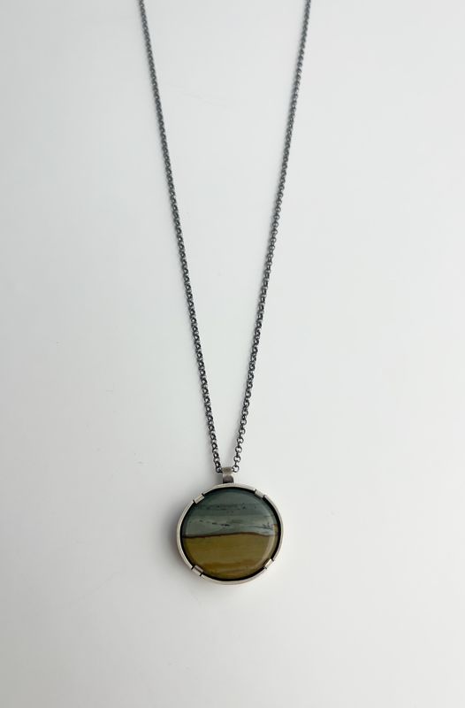 Patty Goodine Five Crows Silver Saint John New Brunswick Canada Handworks Canadian Jewelry Artist Bay of Fundy Jasper Pendant
