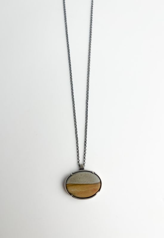 "The Beach" Picture Jasper Pendant