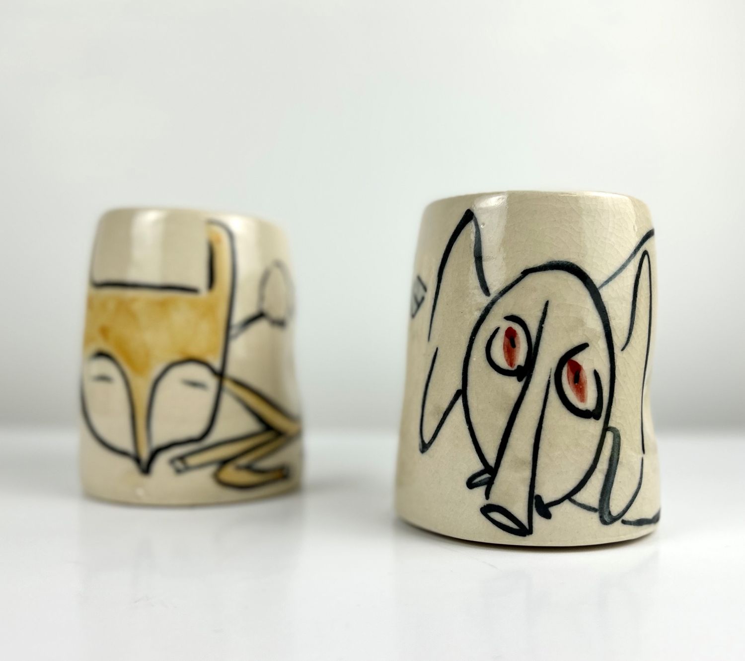 Darren Emenau Saint John New Brunswick Canada Handworks Gallery Canadian Pottery Whimsical Vase Assorted Animals