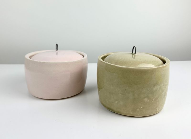 Japonesque Covered Pottery Jar