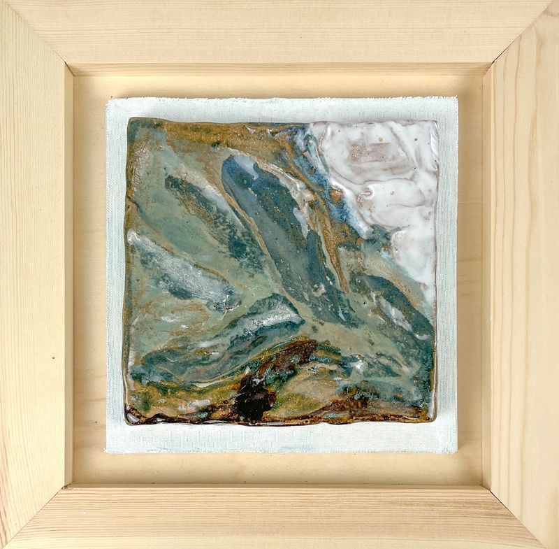 "Feather Tile" Collection 10x10 Framed Tile Pottery