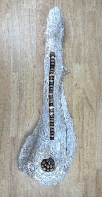 Abacus Stone Driftwood Wall Hanging Sculpture