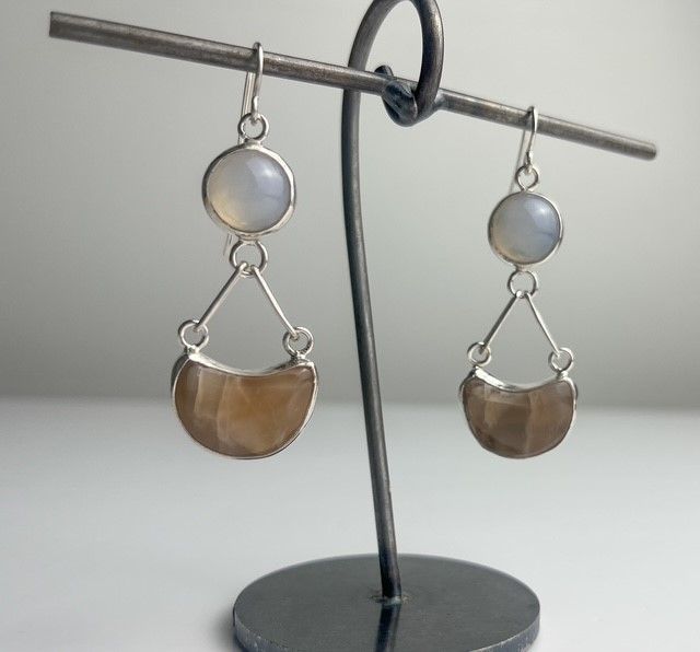 Double Moonstone Earrings SS