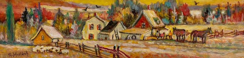 Jean-Guy Desrosiers Saint John New Brunswick Canada Handworks Canadian Quebec Oil Painter Landscape Framed 