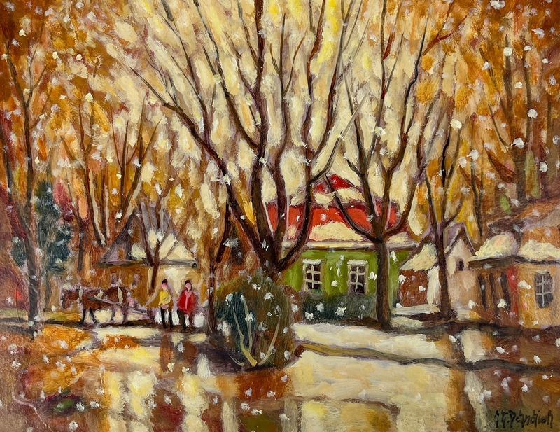 Jean-Guy Desrosiers Saint John New Brunswick Canada Handworks Canadian Quebec Oil Painter Landscape Framed Winter Snow