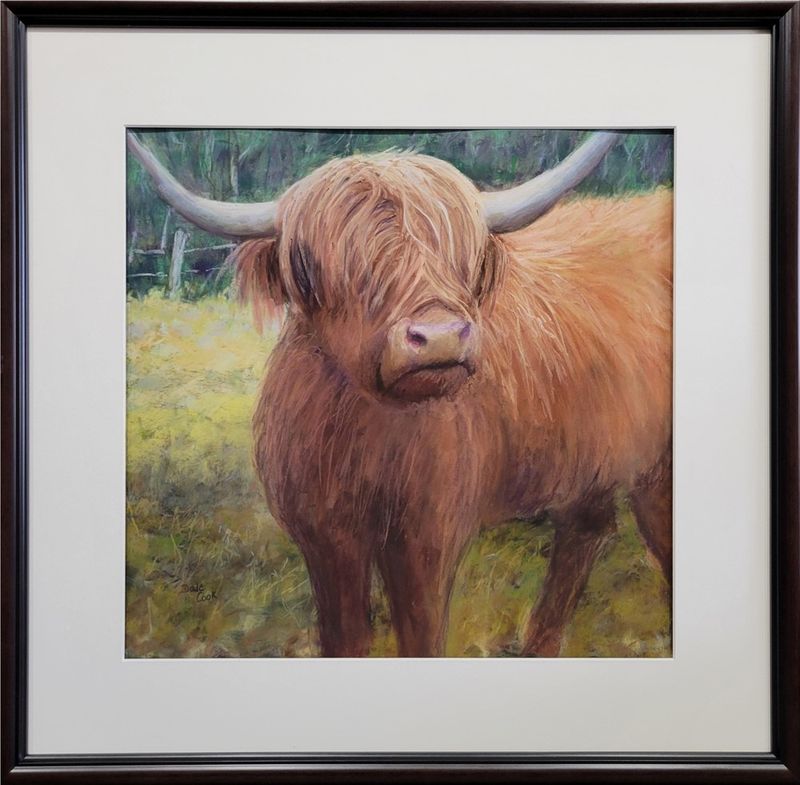 "Colonel Coo" Pastel on Paper 15.5 x15.5" Framed 20.75x21.25"