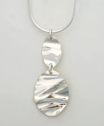 Ripples Sterling Silver Collection, Option: Pendant on 18&quot; Snake Chain