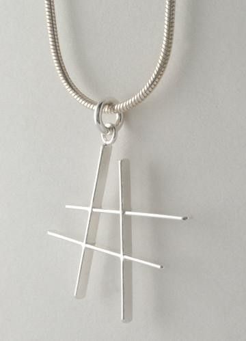 Tic Tac Toe  Sterling Silver Collection, Option: Pendant 18&quot; Snake Chain