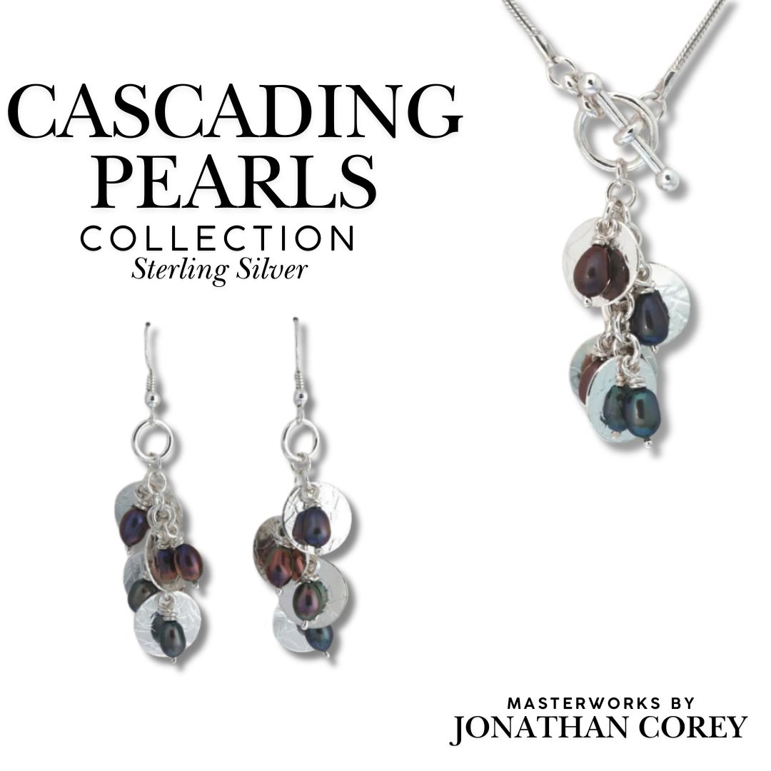 Cascading Pendant with Peacock Pearls 18&quot; SS