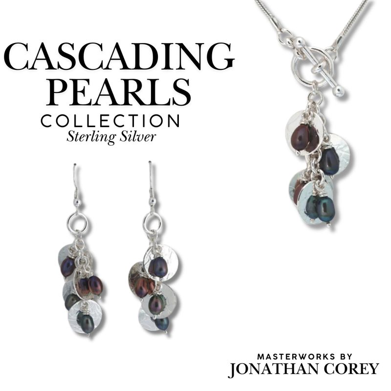 Cascading Pendant with Peacock Pearls 18&quot; SS