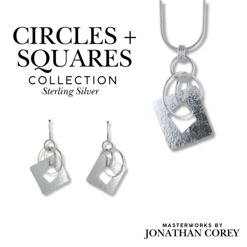 Circles + Squares Collection Sterling Silver