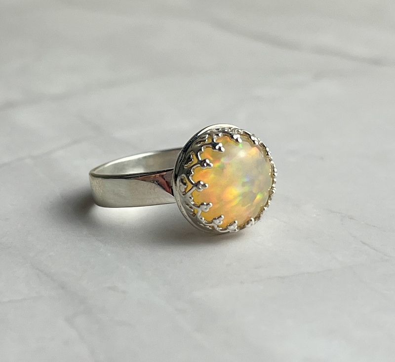 Opal Ring Size 7 Sterling Silver