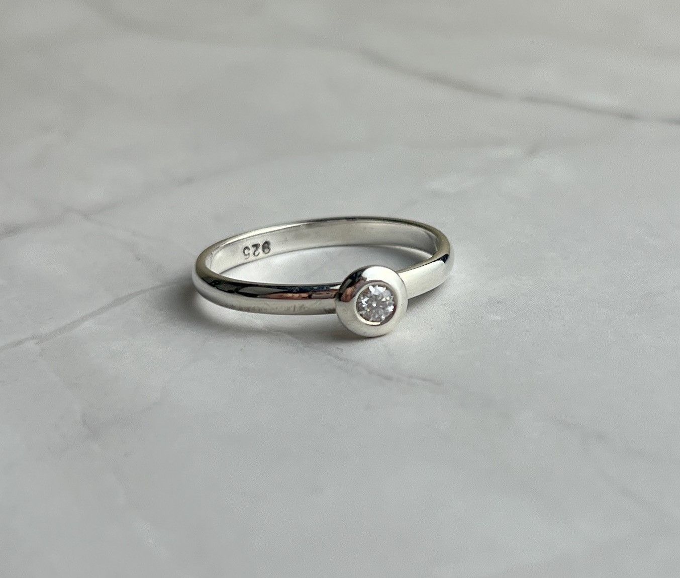 Moissanite Stacker Ring Sterling Silver
