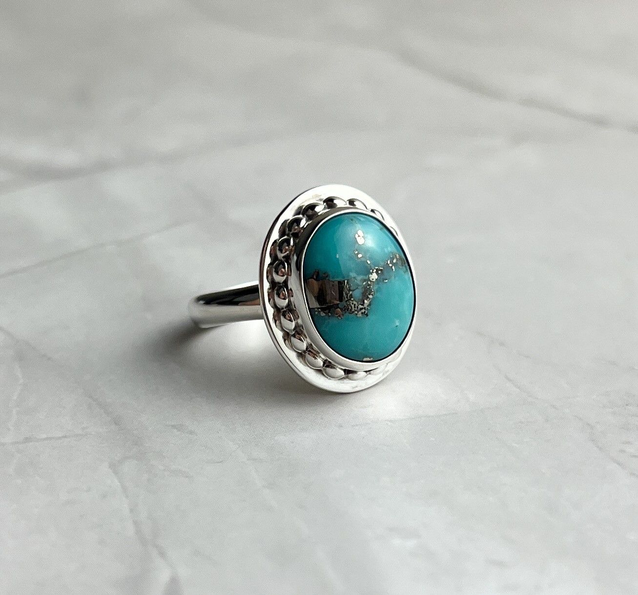 Turquoise Ring Size 7.5 SS