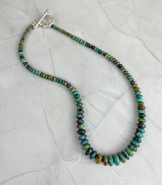Turquoise Necklace Graduated SS
