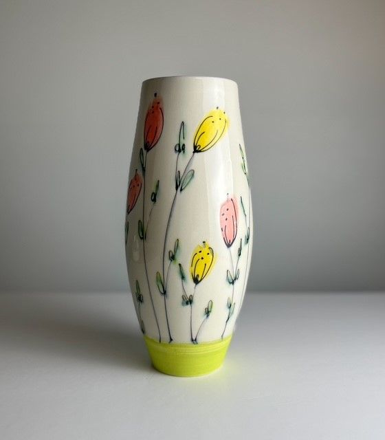 Cocoon Floral Pottery Vase