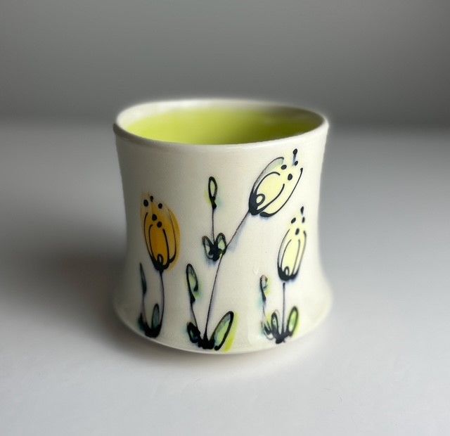 Floral Pottery Tumbler