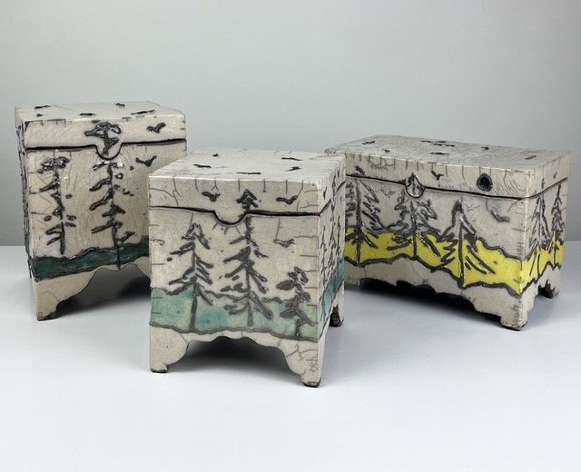 Lidded Raku Pottery Box