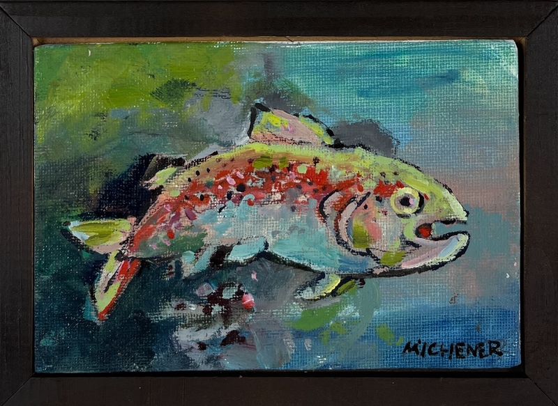 &quot;Rainbow Trout&quot; 4x6&quot; Oil Framed 5x7&quot;