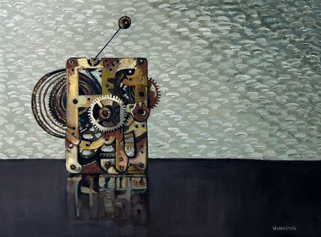 Lynn Wigginton Saint John New Brunswick Canada Handworks Gallery Canadian Artist Acrylic Oil Painting Old Clock Gears