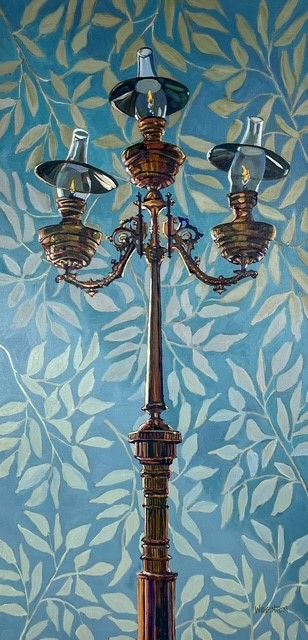 Lynn Wigginton Saint John New Brunswick Canada Handworks Gallery Canadian Artist Acrylic Oil Painting Antique Reading Lamps 
