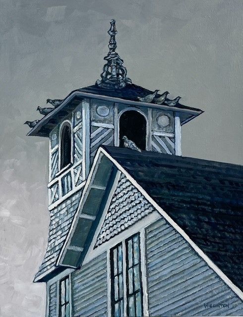 Lynn Wigginton Saint John New Brunswick Canada Handworks Gallery Canadian Artist Acrylic Oil Painting Church Seven Pigeons
