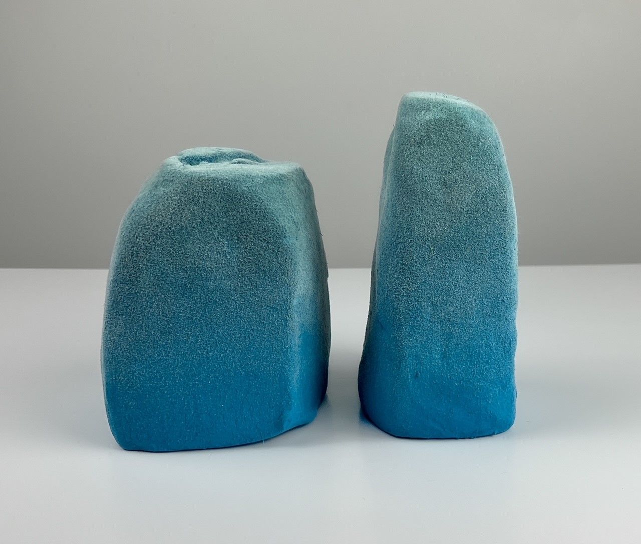 Darren Emenau MNO Saint John New Brunswick Canada Handworks Gallery Canadian Flocking Pottery Sculpture Iceberg Blue 2 piece