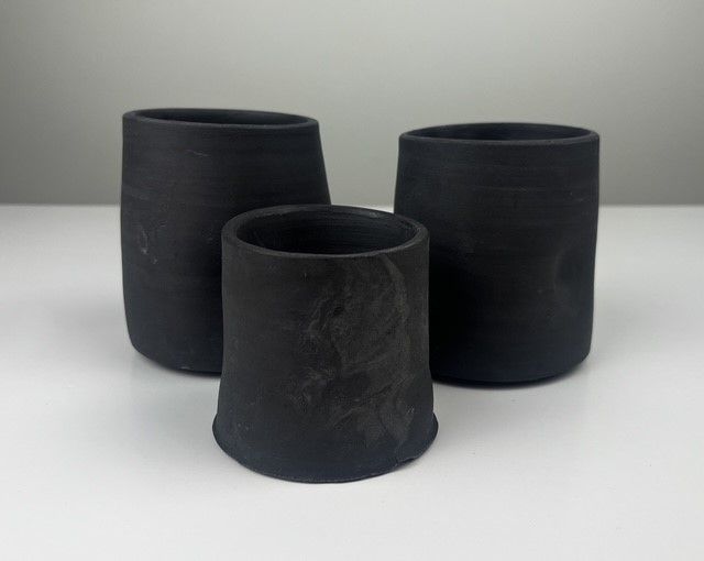 Darren Emenau MNO Saint John New Brunswick Canada Handworks Gallery Canadian Black Thumbprint Iced Tea Bowl Pottery