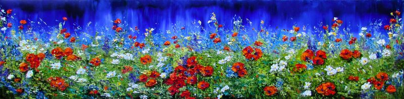 "For the Times He Held Her Hand and Made Everything Okay" Oil on Canvas 12x48"