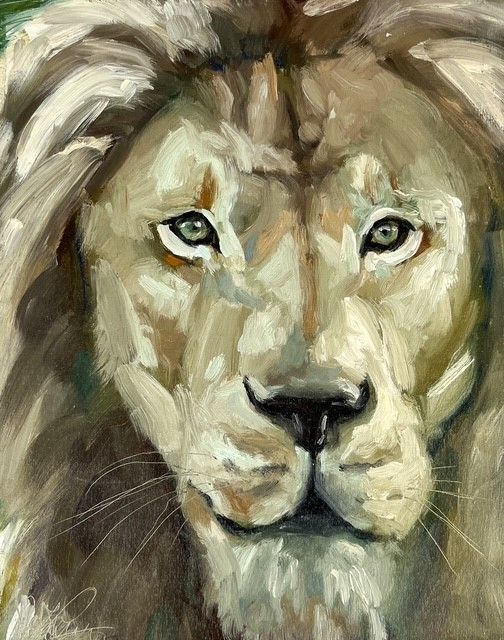 "White Lion" 8x10" Painting