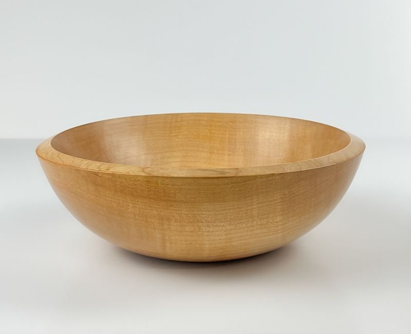 Larry Fagan Saint John New Brunswick Canada Handworks Gallery Canadian Woodwork Artist Rothesay Curly Maple Wood Bowl 