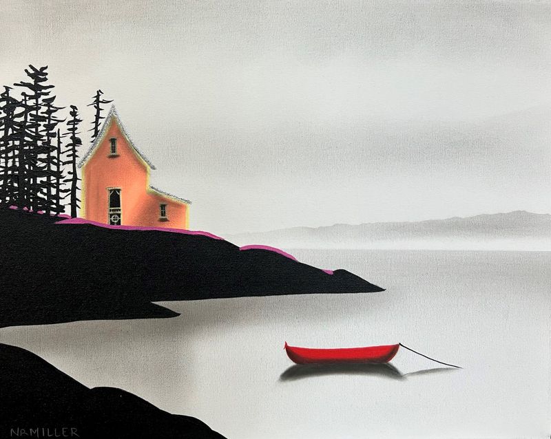 "Fireweed in The Fog" 16x20" Acrylic & Charcoal on Canvas