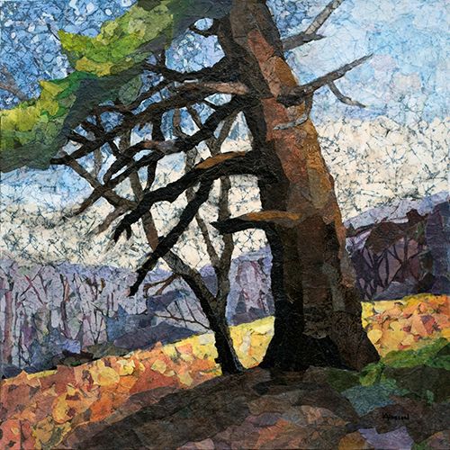 "Still Standing 1" 24x24x1.5" Mixed Media Collage on Canvas