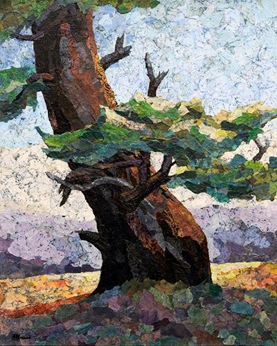 "Still Standing 2" 30x24x1.5" Mixed Media Collage on Canvas