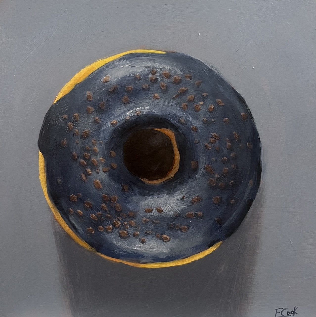 "Round and Round we Go" (Blueberry) 8x8" Acrylic Painting