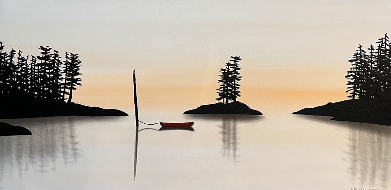 "The Dappled Dawn" 24x48" Acrylic & Charcoal Painting on Canvas