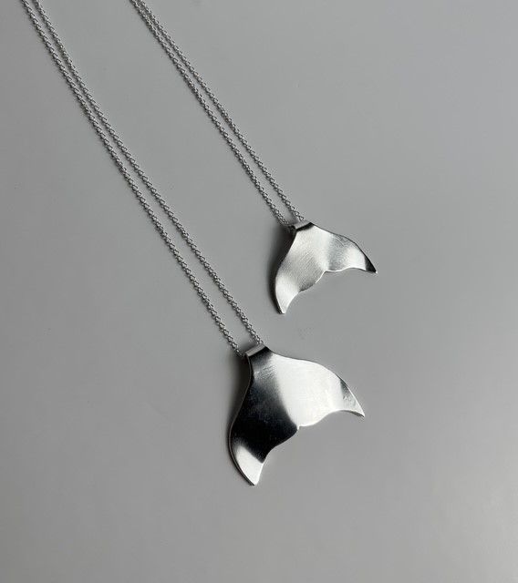 Whale Tail Pendant Sterling Silver