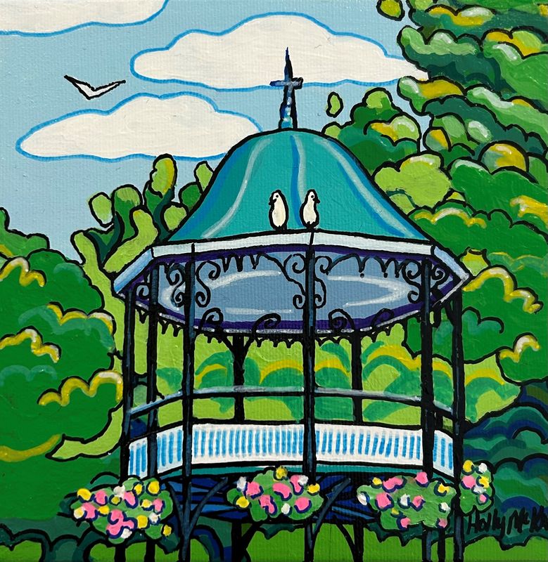 "Kings Square Bandstand" 6x6" Acrylic on Canvas
