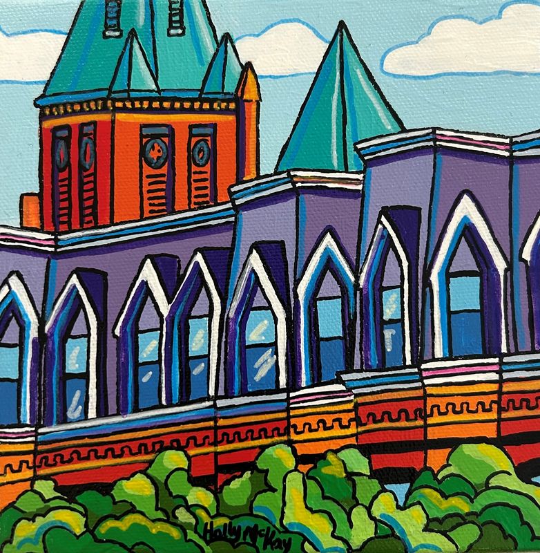 "Rooftops of Germain" 6x6" Acrylic on Canvas