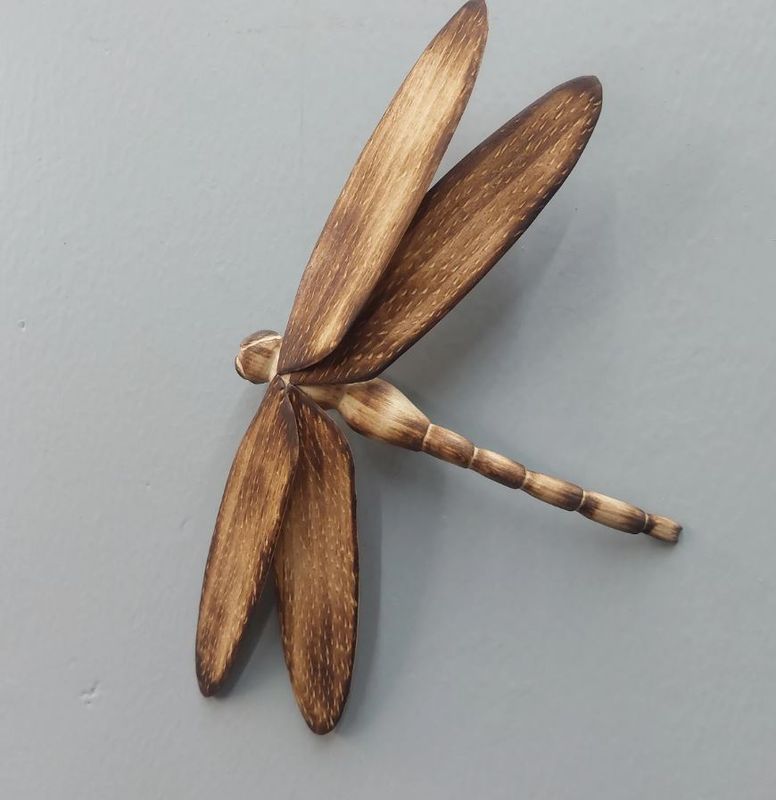 Dragonfly Wood Wall Hanging 9.5x6"