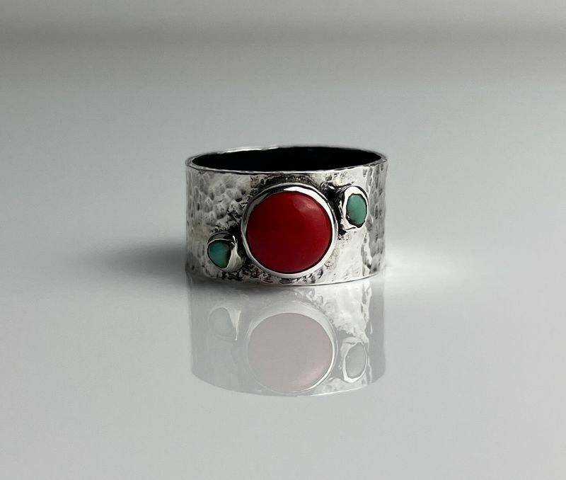 Cluster Stone Sterling Silver 10mm Ring