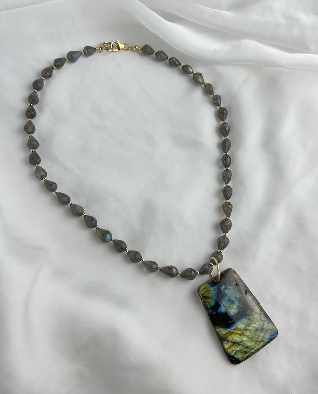 Labradorite Pendant 14K Gold Filled Pendant