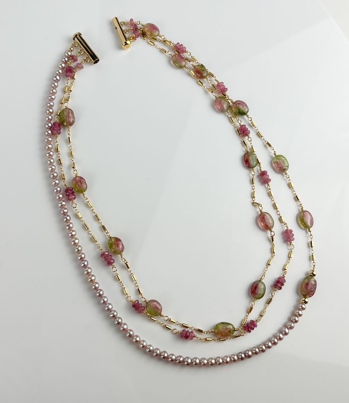 Brazilian Tourmaline Freshwater Pearl Pendant