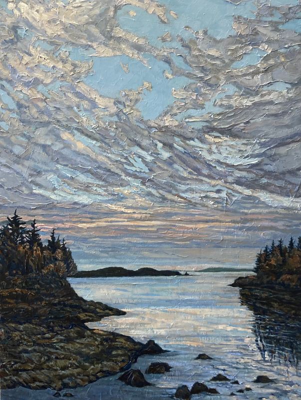 "Dusk, Charlotte County New Brunswick" 18x24" Acrylic & Oil on Canvas
