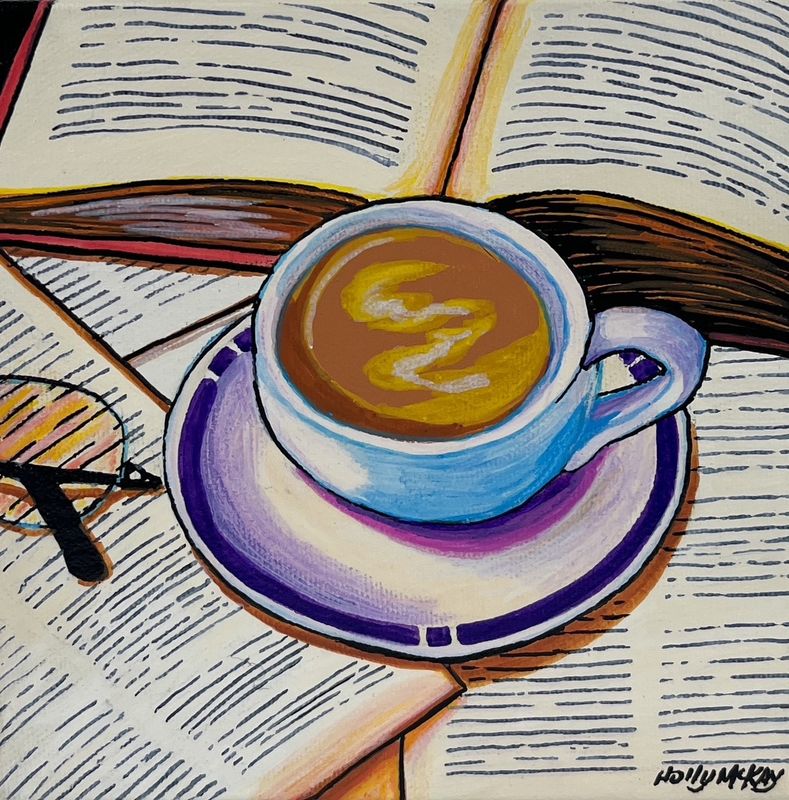 "Study Session"  6x6" Acrylic on Canvas