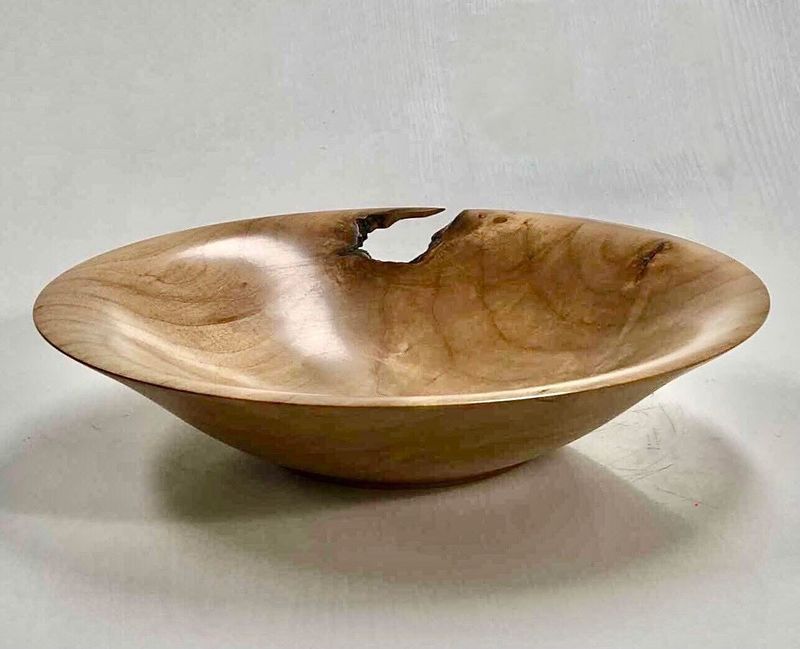 Maple Burl Bowl (Local Wood:Rothesay) 9.5x2.5"