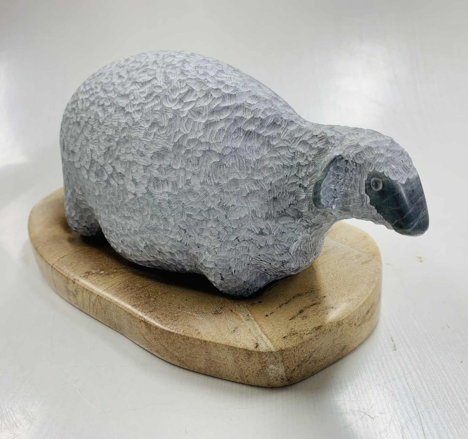 "Sunny Siesta Sheep" 5.5x6x12" Soapstone Sculpture