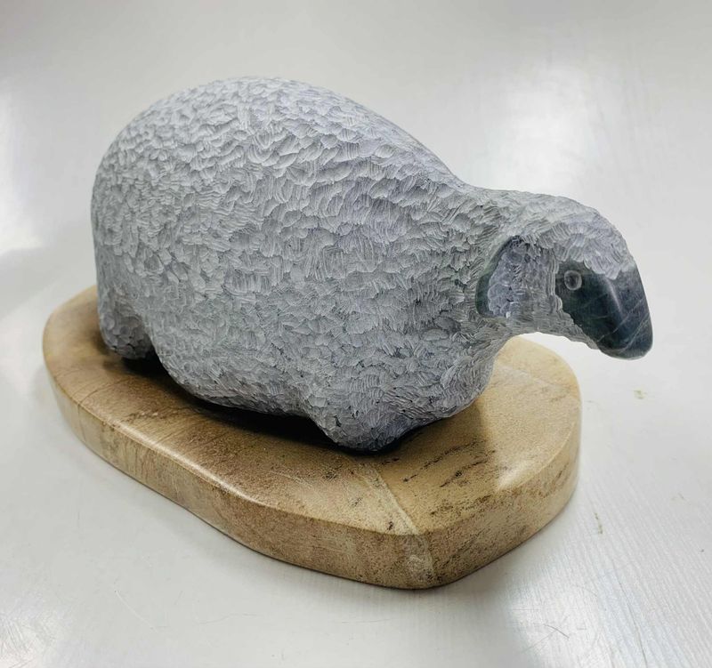 "Sunny Siesta Sheep" 5.5x6x12" Soapstone Sculpture